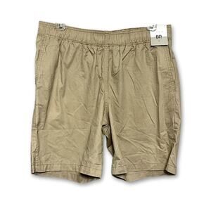 BP Casual Shorts Drawstring Elastic Waistband 100% Cotton Tan/Khaki Men's M NWT